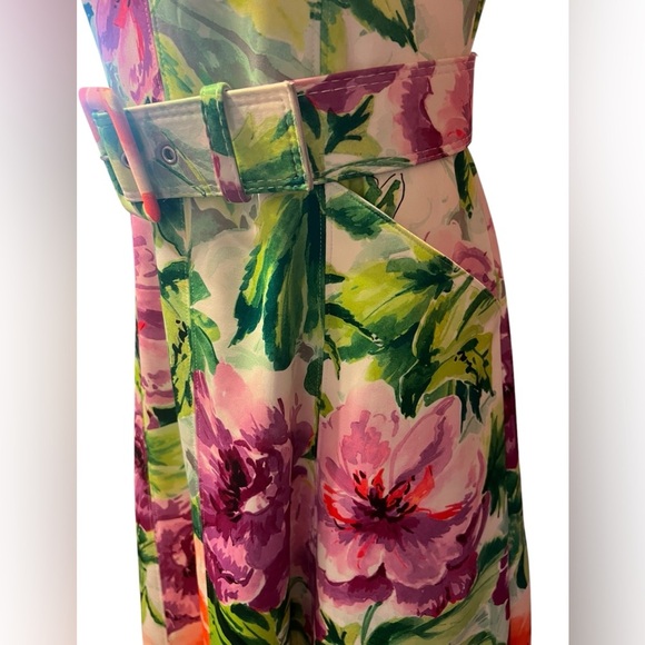 Donna Ricco Green Sundress Short Sleeve Scoop Neck Midi - Picture 8 of 14